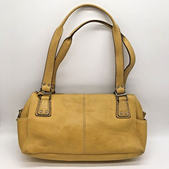 Vintage Fossil Mustard Pebbled Leather Shoulder Bag with Key ZB9961 Authentic - Picture 3 of 11
